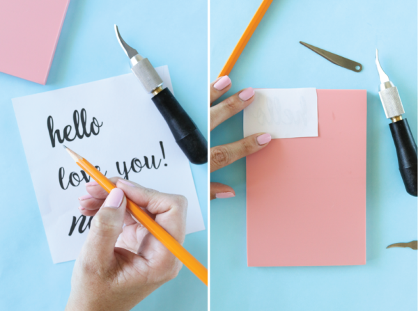 DIY Carved Cursive Stamps | Club Crafted