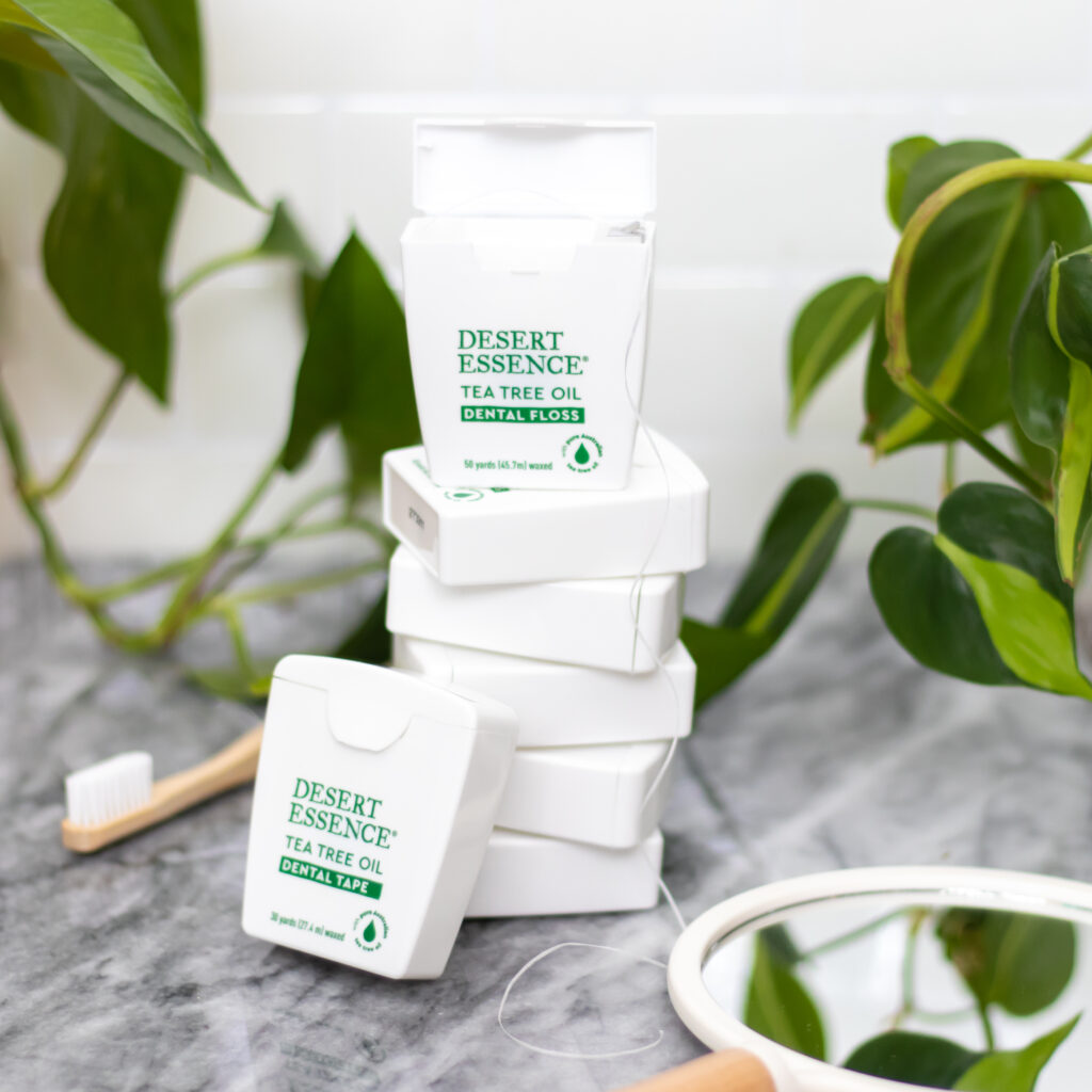 stacked dental floss for beauty brand content creation