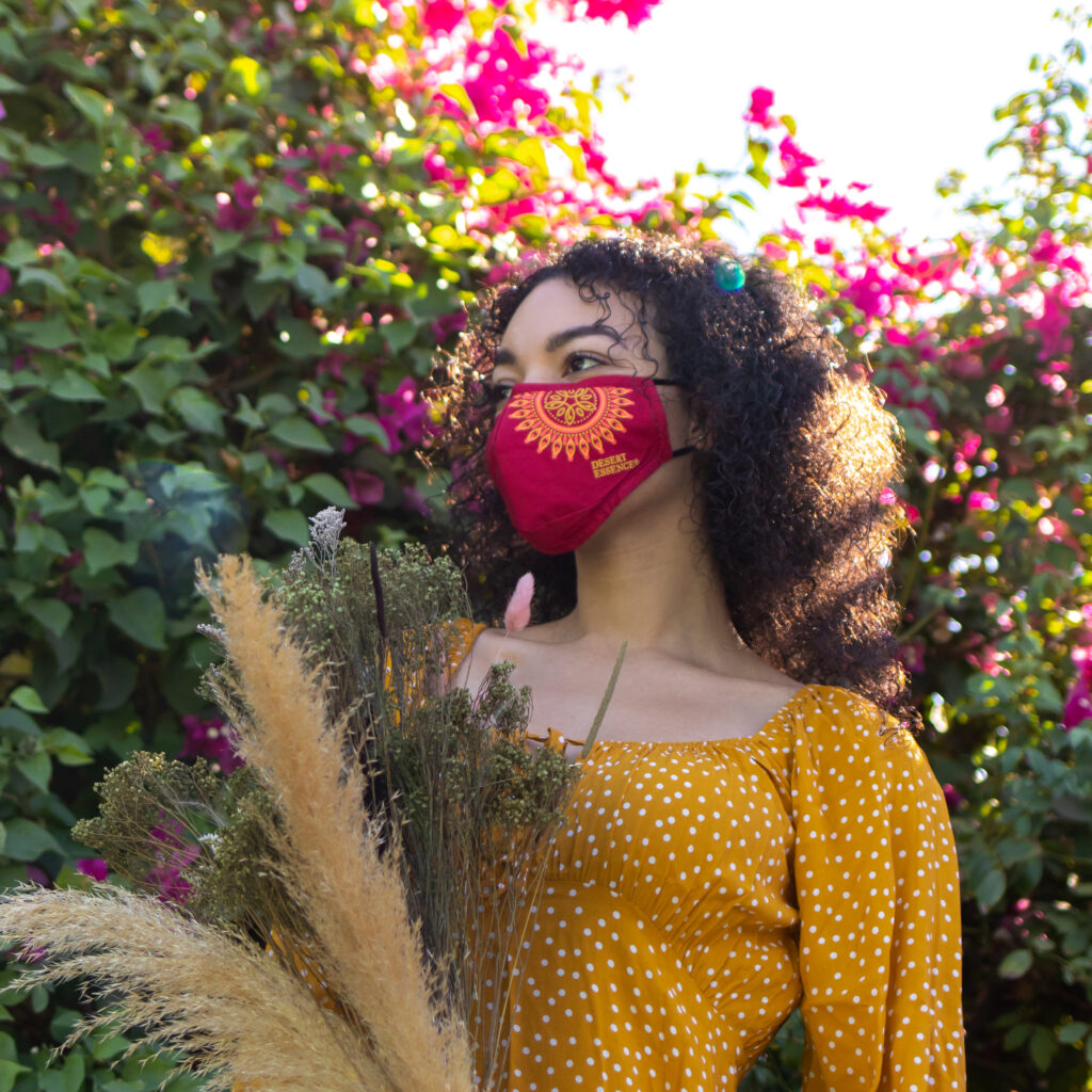 woman wearing mask for beauty brand photography